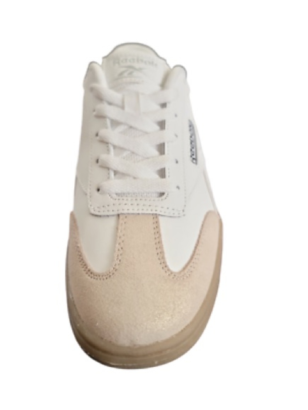 Reebok White and metallic Beige Forte Lounger Low-Top Suede Toe Sneaker